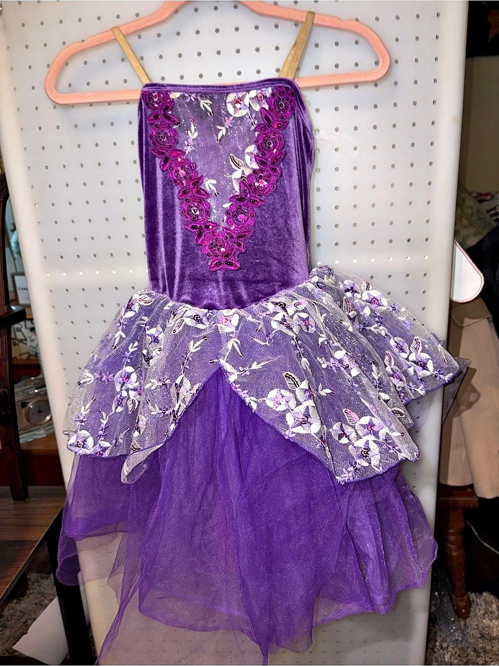 A Wish Come True V2097Y Girls Floral Dance Dress Purple Size Medium
